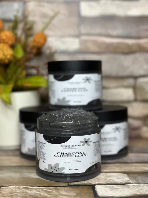 Charcoal Coffee Clay: Emulsified Sugar Scrub